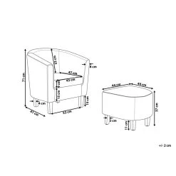Beliani Cocktailstoel HOLDEN - Grijs Polyester -Beste Fauteuil Winkel 00019541285e4a35b0061cdbae70a4d7 1