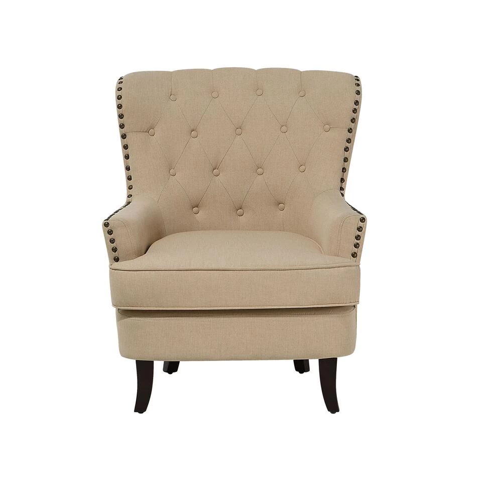Beliani Fauteuil VIBORG - Beige Polyester 6 Beliani Fauteuil VIBORG - Beige Polyester - Afbeelding 4