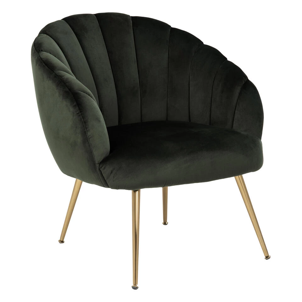 Sohome Fauteuil Garrick - Velvet - Dark Green/Gold 4 Sohome Fauteuil Garrick - Velvet - Dark Green/Gold - Afbeelding 2