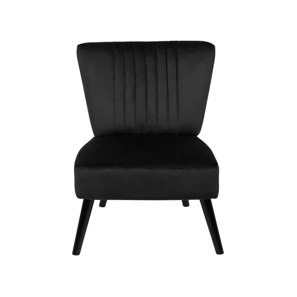 Beliani Fauteuil VAASA - Zwart Fluweel 6 Beliani Fauteuil VAASA - Zwart Fluweel - Afbeelding 4
