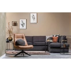 WOOOD Draaifauteuil Skyler - Kunstleer - Cognac - 94x67x85 -Beste Fauteuil Winkel 1000013720 0103