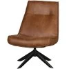 WOOOD Draaifauteuil Skyler - Kunstleer - Cognac - 94x67x85 -Beste Fauteuil Winkel 1000013720