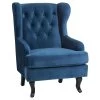Beliani Fauteuil ALTA - Blauw Fluweel -Beste Fauteuil Winkel 1000014192