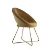Stoel Charlie - Karamel/Goud - Velvet -Beste Fauteuil Winkel 1000022099