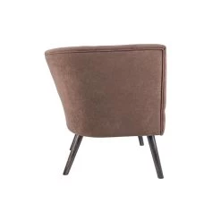 Leitmotiv Stoel Explicit - Suede Look Chocolade Bruin - 74x71x74cm -Beste Fauteuil Winkel 1000023396 0110