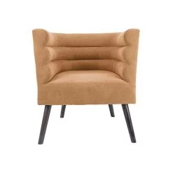 Leitmotiv Stoel Explicit - Suede Look Okergeel - 74x71x74cm -Beste Fauteuil Winkel 1000023407 0110
