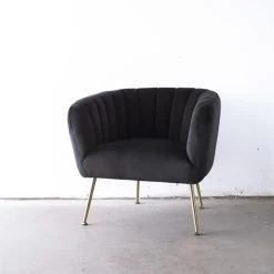 Giga Meubel Fauteuil Velvet Zwart - Amy