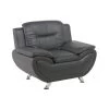 Beliani Fauteuil LEIRA - Grijs Kunstleer 2 Beliani Fauteuil LEIRA - Grijs Kunstleer -Beste Fauteuil Winkel 1000027698