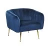 Beliani Fauteuil LACONIA - Blauw Fluweel -Beste Fauteuil Winkel 1000027700