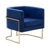 Beliani Fauteuil SIRKKA - Blauw Fluweel -Beste Fauteuil Winkel 1000027707
