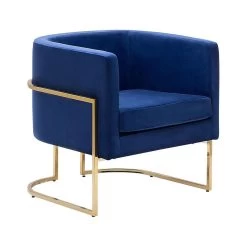 Beliani Fauteuil SIRKKA - Blauw Fluweel
