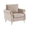 Beliani Fauteuil VIETAS - Beige Fluweel