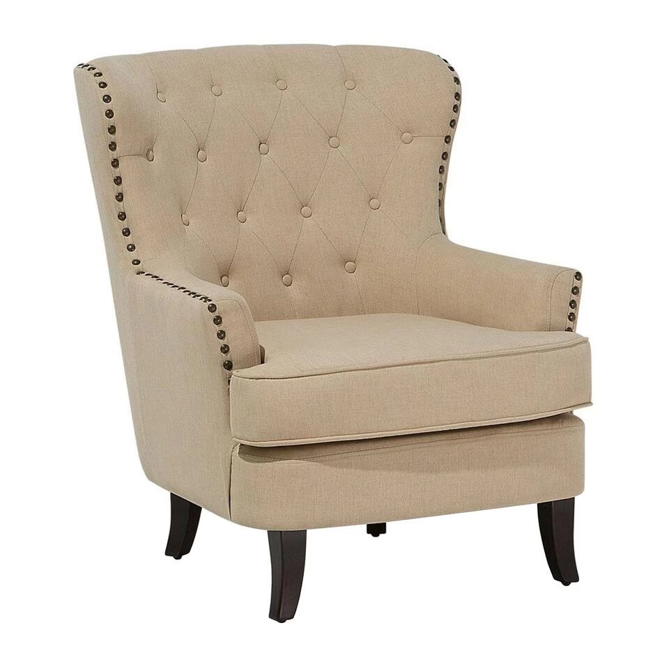 Beliani Fauteuil VIBORG - Beige Polyester 3 Beliani Fauteuil VIBORG - Beige Polyester