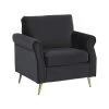 Beliani Fauteuil VIETAS - Zwart Fluweel -Beste Fauteuil Winkel 1000027746