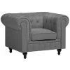Beliani Fauteuil CHESTERFIELD - Grijs Polyester -Beste Fauteuil Winkel 1000027757
