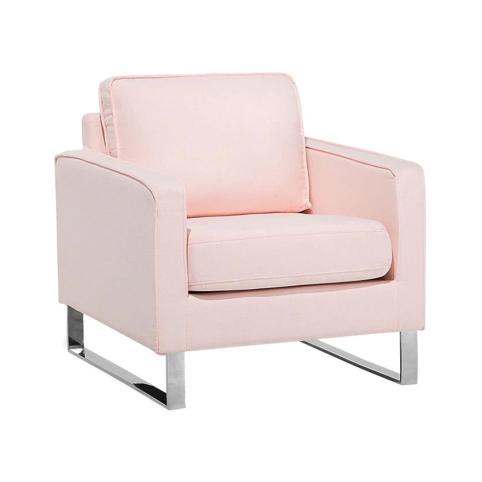 Beliani Fauteuil VIND - Roze Polyester 3 Beliani Fauteuil VIND - Roze Polyester