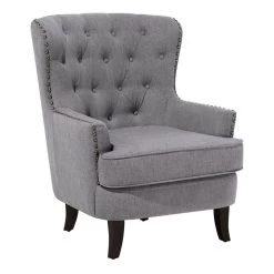 Beliani Fauteuil VIBORG - Grijs Polyester