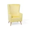 Beliani Oorfauteuil ONEIDA - Geel Fluweel -Beste Fauteuil Winkel 1000027802