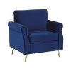 Beliani Fauteuil VIETAS - Blauw Fluweel -Beste Fauteuil Winkel 1000027807
