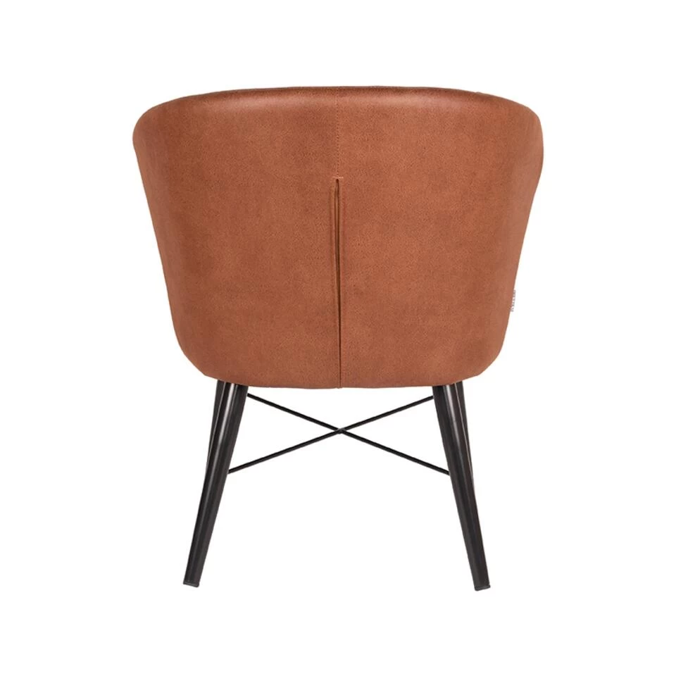 LABEL51 Fauteuil Wave - Cognac - Microfiber 5 LABEL51 Fauteuil Wave - Cognac - Microfiber - Afbeelding 3