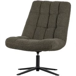 WOOOD Job Draaifauteuil - Teddy - Groen - 101x70x85