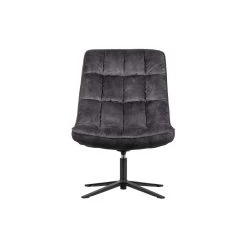 WOOOD Job Draaifauteuil - Velvet - Antraciet - 101x70x85 -Beste Fauteuil Winkel 1000031100 0103
