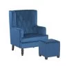 Beliani Fauteuil SANDSET - Blauw Fluweel -Beste Fauteuil Winkel 1000038678