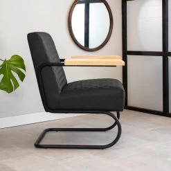 Industriële Fauteuil Lars Zwart - Kunstleder - Zwart -Beste Fauteuil Winkel 1000041922 0101