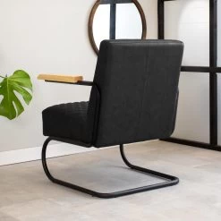 Industriële Fauteuil Lars Zwart - Kunstleder - Zwart -Beste Fauteuil Winkel 1000041922 0102