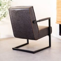 Industriële Leren Fauteuil Antraciet Tiger - Leder - Grijs -Beste Fauteuil Winkel 1000041989 0102