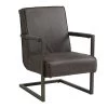 Industriële Leren Fauteuil Antraciet Tiger - Leder - Grijs -Beste Fauteuil Winkel 1000041989