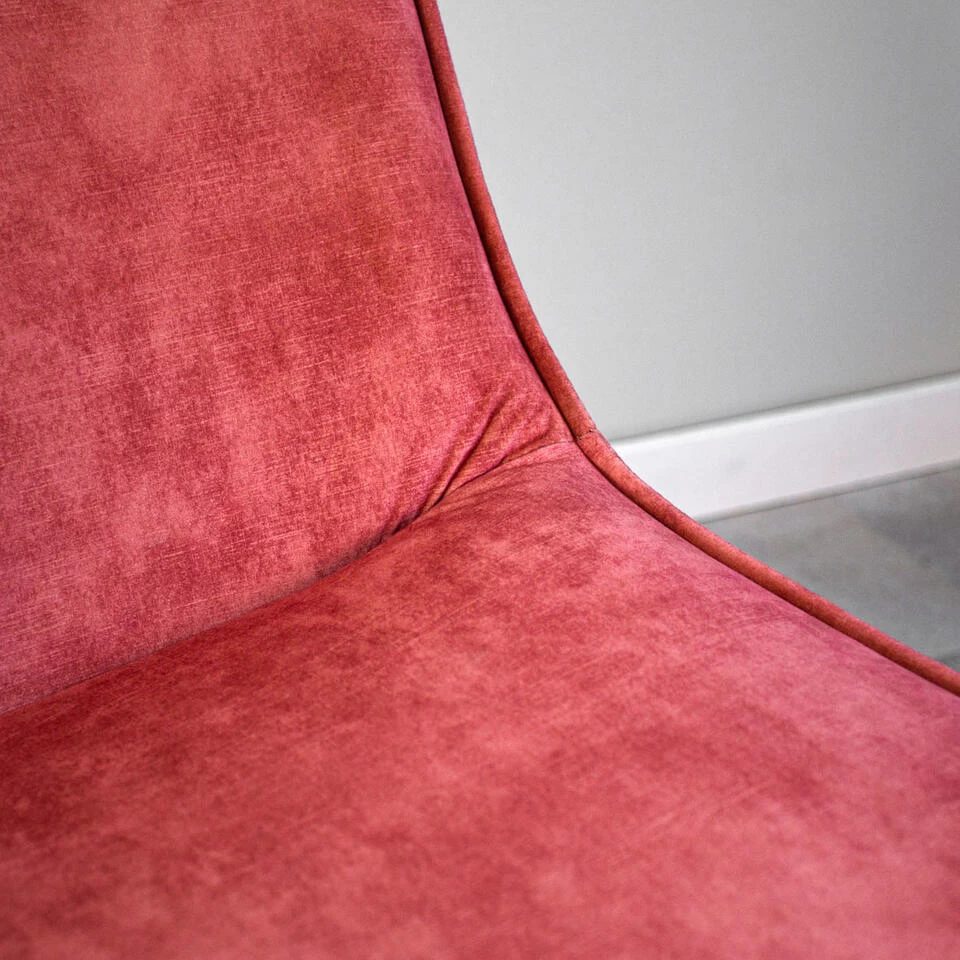 Fauteuil Draaibaar Tommy Velvet Roze - Stof - Roze 4 Fauteuil Draaibaar Tommy Velvet Roze - Stof - Roze - Afbeelding 2
