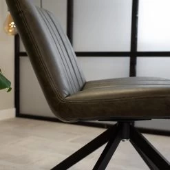 Draaibare Fauteuil Industrieel Leon Groen - Kunstleder - Groen -Beste Fauteuil Winkel 1000042007 0103