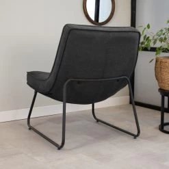 Industriële Fauteuil Antraciet Lowen Eco Leer - Leder - Grijs -Beste Fauteuil Winkel 1000042008 0102