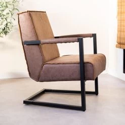 Industriële Leren Fauteuil Taupe Tiger - Leder - Taupe 7 Industriële Leren Fauteuil Taupe Tiger - Leder - Taupe -Beste Fauteuil Winkel 1000042011 0101