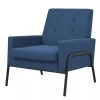 VidaXL Fauteuil Staal En Stof Blauw -Beste Fauteuil Winkel 1000043920