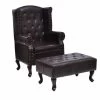 VidaXL Fauteuil Met Voetenbankje Kunstleer Donkerbruin 2 VidaXL Fauteuil Met Voetenbankje Kunstleer Donkerbruin -Beste Fauteuil Winkel 1000043928