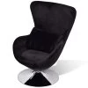 VidaXL Fauteuil Eivormig Zwart -Beste Fauteuil Winkel 1000043942