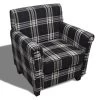 VidaXL Fauteuil Met Kussen Stof Zwart 2 VidaXL Fauteuil Met Kussen Stof Zwart -Beste Fauteuil Winkel 1000043946