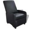 VidaXL Fauteuil Inklapbaar Kunstleer Zwart -Beste Fauteuil Winkel 1000043969