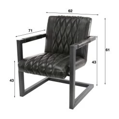 Giga Meubel Fauteuil Pu-Leer Zwart - 62x71x81cm - Stalen Onderstel 8 Giga Meubel Fauteuil Pu-Leer Zwart - 62x71x81cm - Stalen Onderstel -Beste Fauteuil Winkel 1000044348 0102
