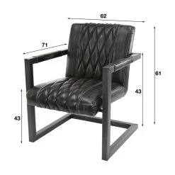Giga Meubel Fauteuil Pu-Leer Zwart - 62x71x81cm - Stalen Onderstel 9 Giga Meubel Fauteuil Pu-Leer Zwart - 62x71x81cm - Stalen Onderstel -Beste Fauteuil Winkel 1000044348 0103