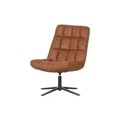 WOOOD Dirkje Draaifauteuil - Leerlook - Cognac - 101x70x85 -Beste Fauteuil Winkel 1000052487 0103