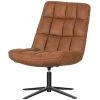 WOOOD Dirkje Draaifauteuil - Leerlook - Cognac - 101x70x85 -Beste Fauteuil Winkel 1000052487