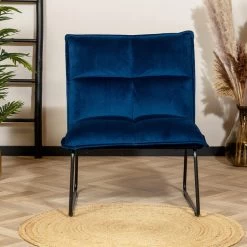 Velvet Fauteuil Maud Donkerblauw - Stof - Blauw -Beste Fauteuil Winkel 1000058494 0101