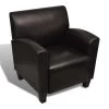 VidaXL Fauteuil Kunstleer Donkerbruin -Beste Fauteuil Winkel 1000059116