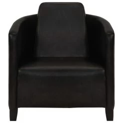 VidaXL Fauteuil Echt Leer Zwart -Beste Fauteuil Winkel 1000059161 0101