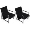 VidaXL Fauteuils 2 St Met Chroom Frame Kunstleer Zwart -Beste Fauteuil Winkel 1000059174