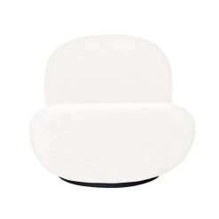 Giga Meubel Draaifauteuil Teddy Wit - Zithoogte 44cm - Fauteuil Swivel