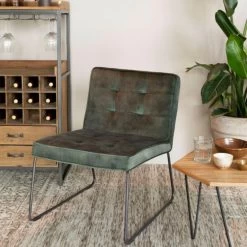 Giga Meubel Fauteuil Stof Groen - 69x55,5x75cm - Stoel Clark -Beste Fauteuil Winkel 1000068567 0103